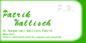 patrik wallisch business card